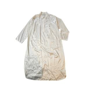 Vintage Amanda steward satin nightgown Womens large embroidered Cottagecore
